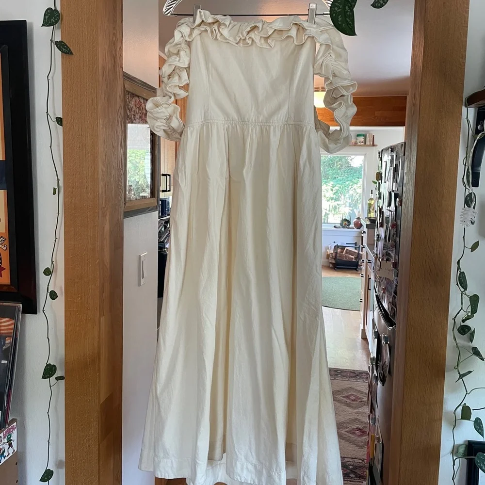Free People Cream Midi Dress - Picture 4 of 8